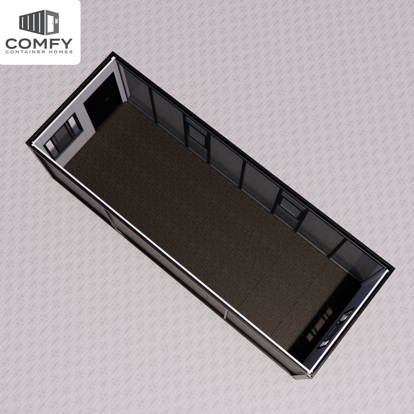 Stylish Glass-Front Tiny House for Your Backyard or Rental Space. DIY Kit 9m x 3.3m (29.7 sqm)