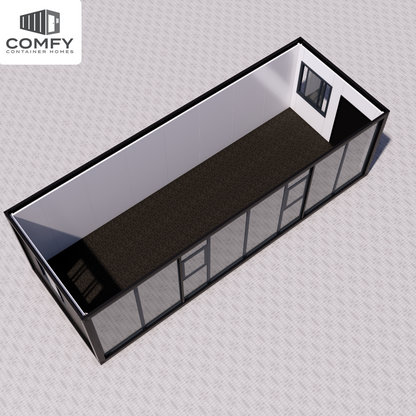 Stylish Glass-Front Tiny House for Your Backyard or Rental Space. DIY Kit 9m x 3.3m (29.7 sqm)