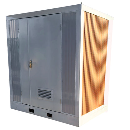 Premium Plumbed-In disability-friendly Portable Toilet With Shower Unit with WPC Fluted Wall Cladding – Fully Built & Ready to Use