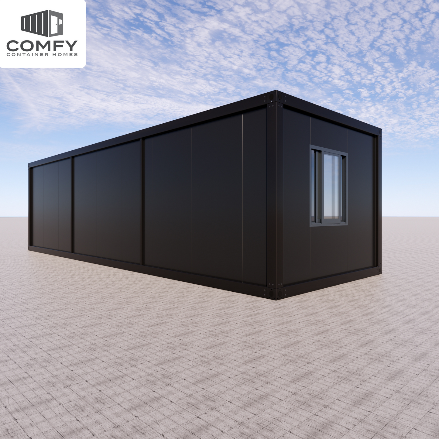 10m x 3.3m Glass-Front Modern House – 33sqm, DIY Flat Pack