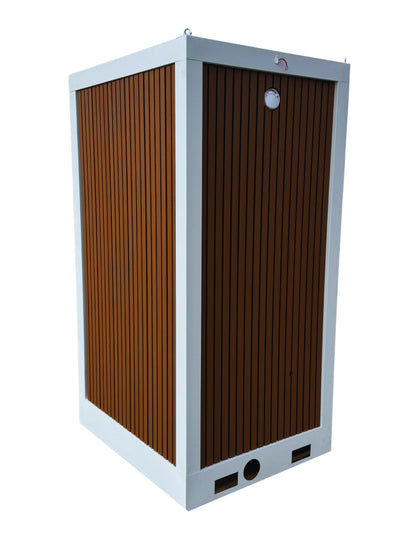 Premium Plumbed-In Portable Toilet Unit with WPC Fluted Wall Cladding – Fully Built & Ready to Use