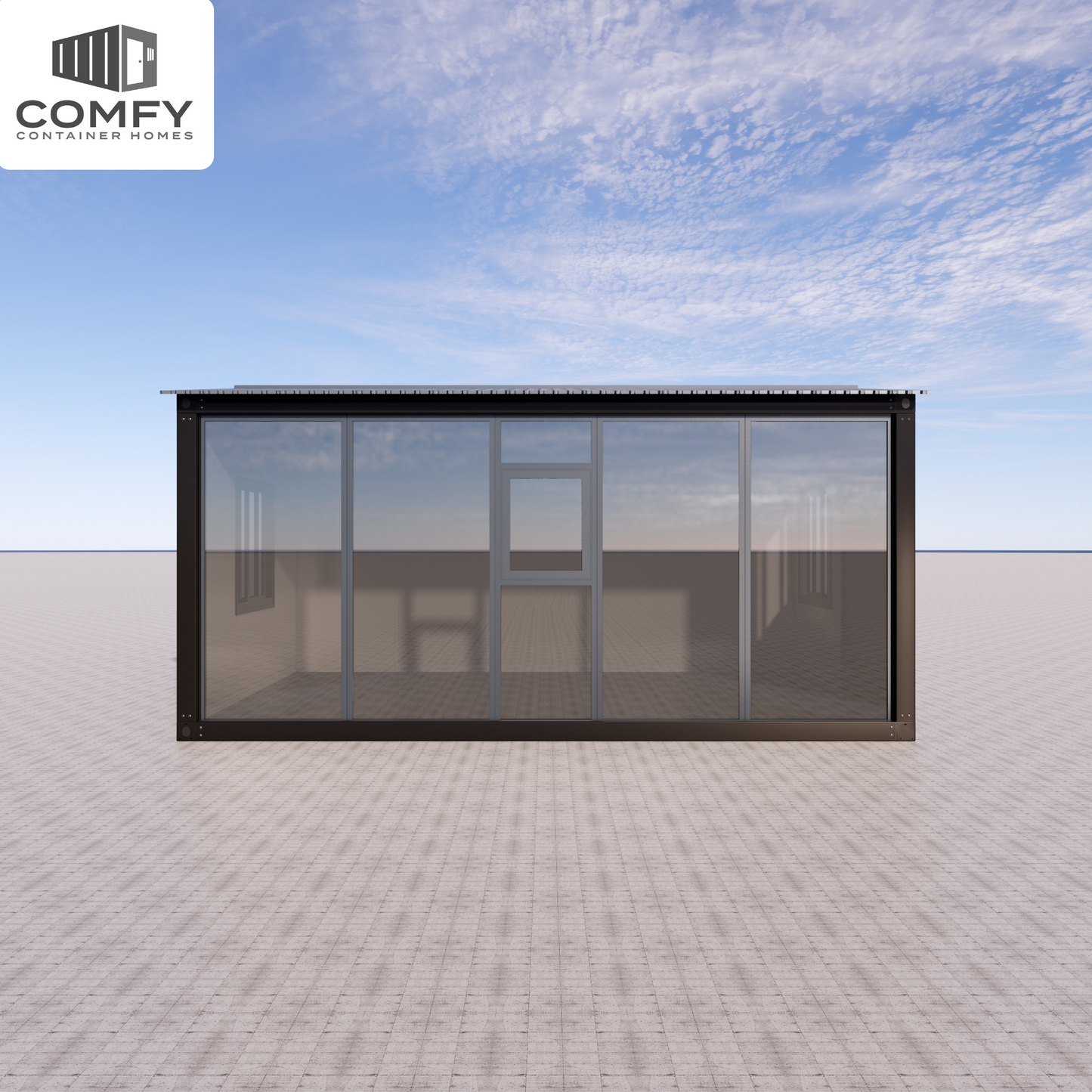 Modern Slope Roof Glass-Faced DIY Cabin Kit – 6m x 3.3m, Fully Insulated