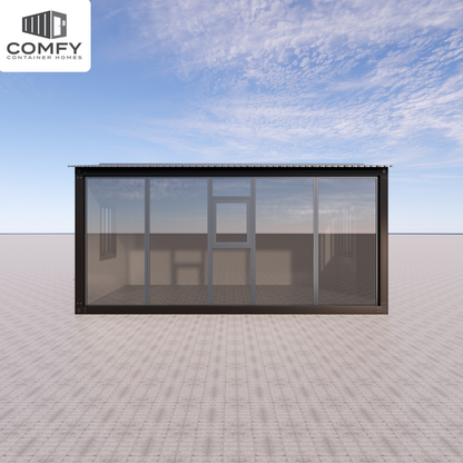 Modern Slope Roof Glass-Faced DIY Cabin Kit – 6m x 3.3m, Fully Insulated