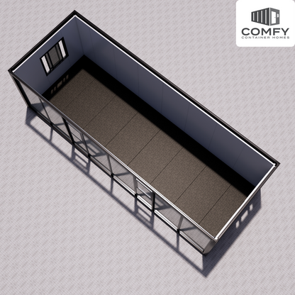 Stylish Glass-Front Tiny House for Your Backyard or Rental Space. DIY Kit 9m x 3.3m (29.7 sqm)