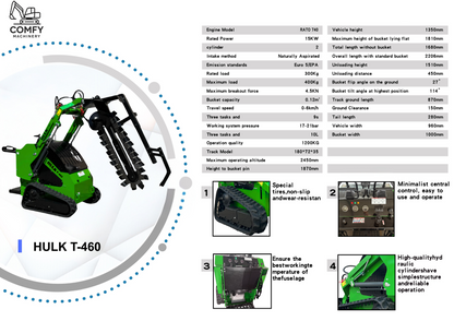 HULK T-460 Trencher (600mm x 1500mm) + Bucket